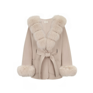 POET WONG【精灵狐】超重磅!!娇宠千金感大狐狸毛领100羊毛双面呢