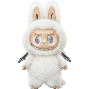 POPMART泡泡玛特Zimomo大首领2.0二代白大天使58cm搪胶毛绒摆件