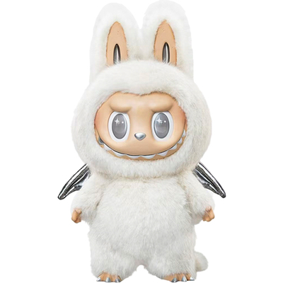 POPMART泡泡玛特Zimomo大首领2.0二代白大天使58cm搪胶毛绒摆件