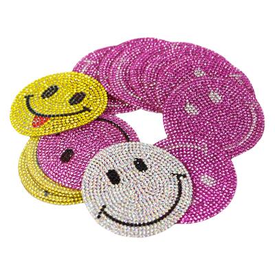 时尚水钻笑脸补丁贴烫钻衣服装饰