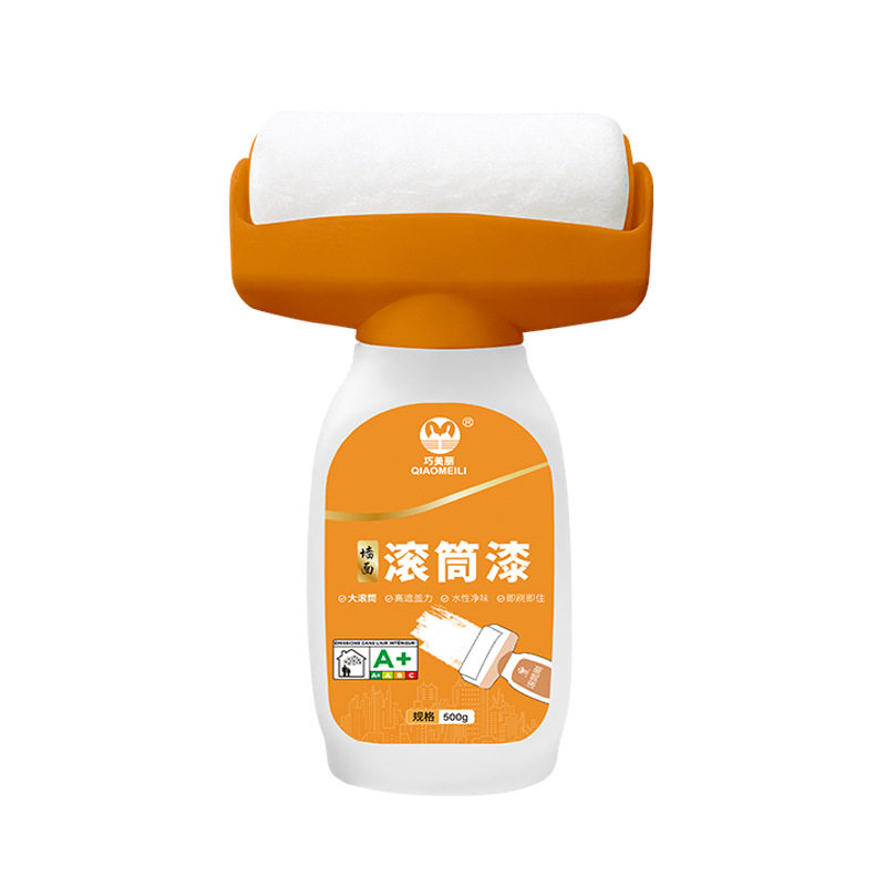 白色滚筒修补自喷漆墙面修复