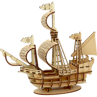 木质模型立体拼图帆船哥德堡号积木拼装手工diy儿童男孩益智玩具
