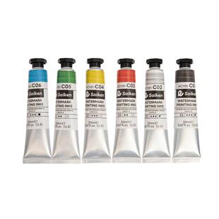彩研水印版画颜料30ml水印木刻版画油墨颜料水性版画颜料浓缩水彩木刻版画凹版版画清水可洗吹塑纸版画颜料
