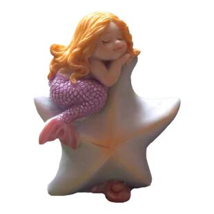 鱼缸造景装饰小摆件美人鱼沉底海底水族箱创意饰品可爱人物贝壳