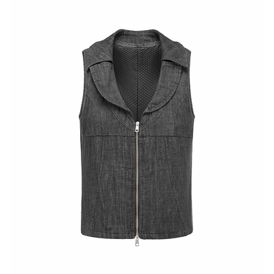 低领口翻领修身千禧复古马甲