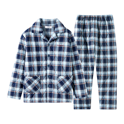 美标男士咖啡碳三层加厚夹棉套装