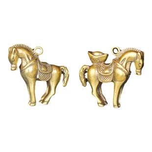 新款新型迷你小铜马钥匙扣挂件汽车挂绳环生肖马到成功吉祥物吊坠