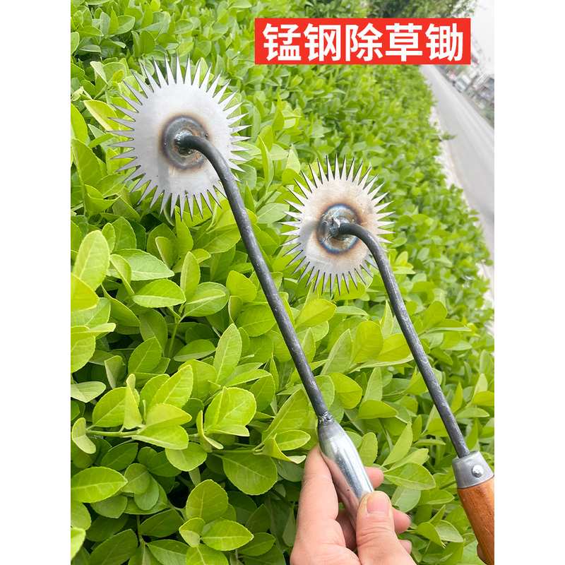 大号锄草锄头锰钢多功能搂草耙子长把拔草钉锄户外可携式开 ??路