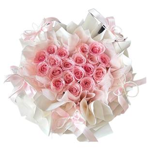 鲜花同城速递粉玫瑰混搭花束送女友闺蜜同事生日惊喜礼物花店送花