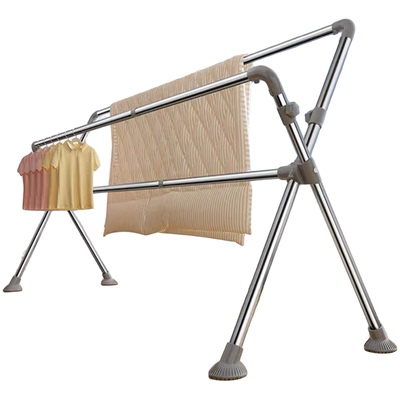 不锈钢晾衣架落地升降晒被子神器