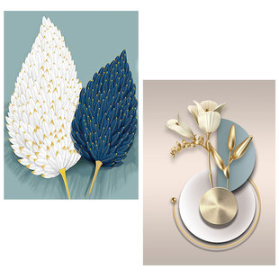 复式楼梯口间装饰画现代简约楼道三联挂画客厅玄关走廊过道墙壁画