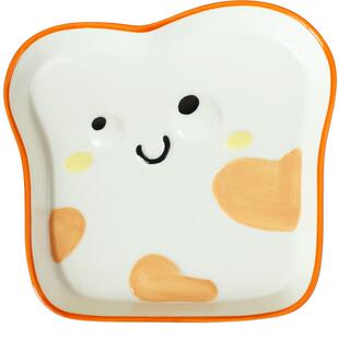 AMH新品釉下彩浮雕立体面包造型陶瓷餐具 好看的碗微波家用米饭碗