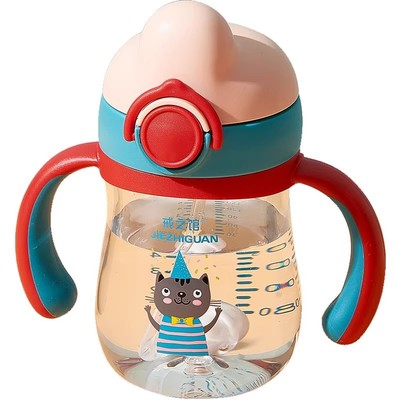 戒之馆婴儿吸管水杯带手柄300ml*颜色随机