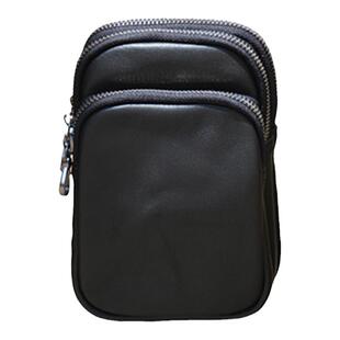 简约头层牛皮小腰包便携真皮户外运动包软皮男士手机包多隔层潮包