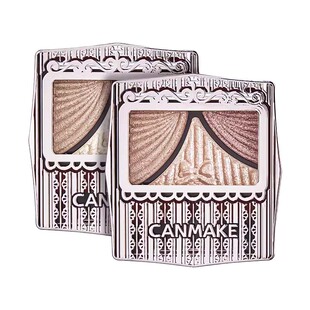 日本canmake/井田砍妹三色眼影盘复古窗帘帷幕蝴蝶结珠光自然持久