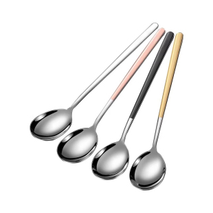 不锈钢勺子食品级学生餐具长柄家用调羹吃饭成人饭勺汤匙韩式汤勺