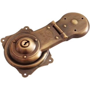 中式樟木箱纯铜配件黄铜老式复古木箱锁扣箱扣圆包角提手合页全套