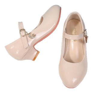 春秋季新款女童高跟鞋公主鞋小女孩儿童演出鞋配礼服小主持人皮鞋