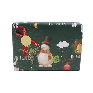 圣诞节平安夜伴手礼盒装饰彩纸花纸 卡通儿童圣诞礼品包装纸套餐