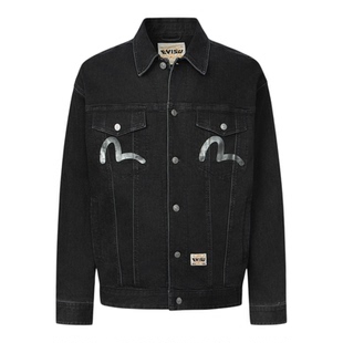 EVISU 福神 男士大M海鸥印花时尚美式牛仔夹克外套