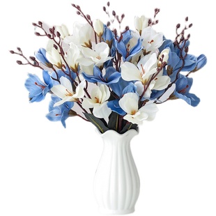 仿真玉兰花绢花花束客厅摆件餐桌花高档干花摆设假花塑料真花逼真