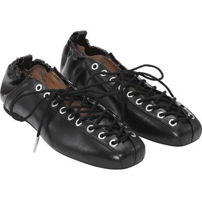 GANNI女鞋 系带优雅蕾丝芭蕾鞋休闲单鞋S2914099