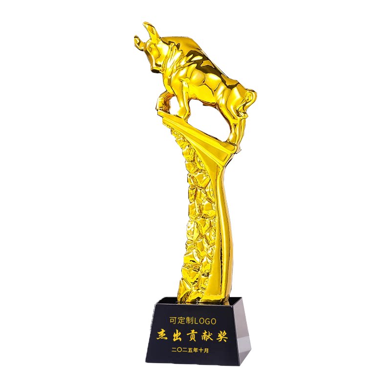 金牛生肖牛水晶奖杯定制