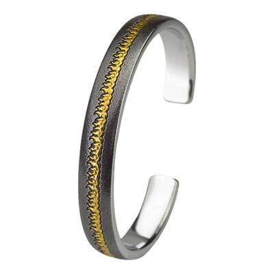 巴赫藏传男24K金铁翦金手镯