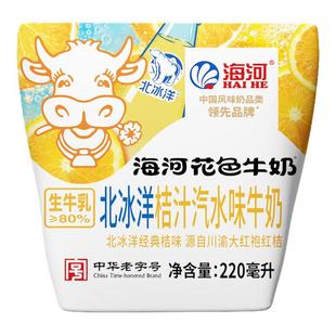 海河花色牛奶北冰洋桔汁汽水味牛奶220ml*10袋生牛乳≥80%联名款