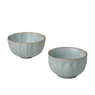 汝窑主人杯送礼景德镇茶杯茶具长辈客户生日礼品瓷器溪与菊对杯