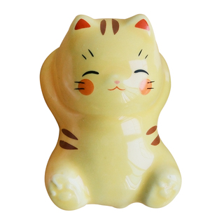 日本药师窑鱼缸造景陶瓷小摆件漂浮动物装饰品兔子招财猫青蛙小猪