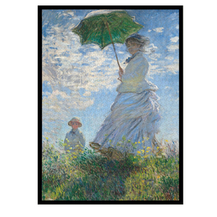 拼图莫奈撑阳伞的女人世界名画1000/500/300片木质减压玩具挂画