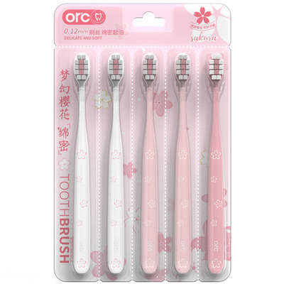 ORC樱花软毛牙刷成人护龈家庭装