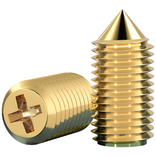 黄铜十字紧定铜锥型开槽机米无头止付机米顶丝螺丝螺栓M2M2.5M3