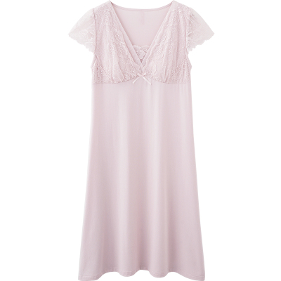 莫代尔睡裙女夏季性感带胸垫