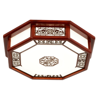 实木中式吸顶灯led卧室灯仿古灯具灯饰中国风客厅餐厅书房灯具