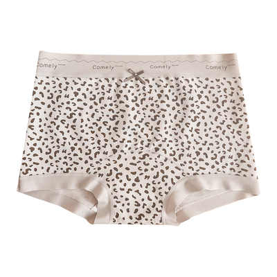 性感豹纹纯棉平角内裤女10A抗菌