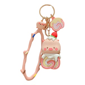 卡通可爱小猪萌萌甜品钥匙扣男女