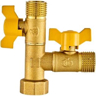 全铜4分活接三通燃气阀天然气煤气管阀门一分二Y型球阀带开关接头