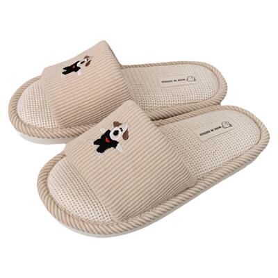 春夏季情侣休闲亚麻拖鞋男女