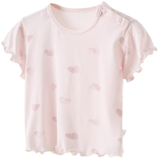 女宝宝短袖T恤莫代尔薄款女童短袖上衣服夏季小女孩半袖凉感冰丝