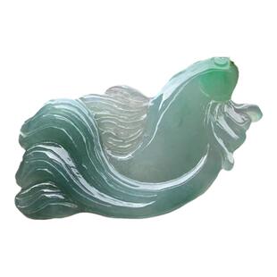 缅甸翡翠吊坠天然A货冰胶绿色小鱼吊坠年年有余挂件阳绿连年有余