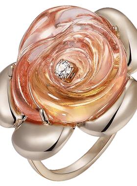 shes浪漫玫瑰戒指女小众设计感