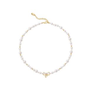 Amber Lollipop珍珠项链女蝴蝶结吊坠气质百搭锁骨链颈链生日礼物