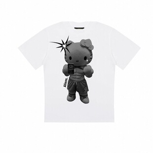 local aliens外星沙龙美式复古正肩短袖T恤卡通印花显瘦百搭半袖