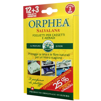 【4盒】orphea奥菲雅天然清香衣物卫士羊毛防蛀防霉驱虫车载香片