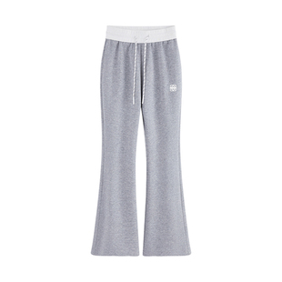 SMILE DDD微喇修身显瘦卫裤低腰撞色腰头设计软糯休闲松弛运动裤