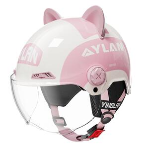 营缆头盔女士电动车可爱3c认证不压头发摩托车半盔安全帽夏季防晒