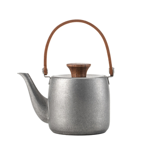 皇啡袖月提梁壶简约304不锈钢做旧色金属茶壶泡茶壶家用迷你茶具