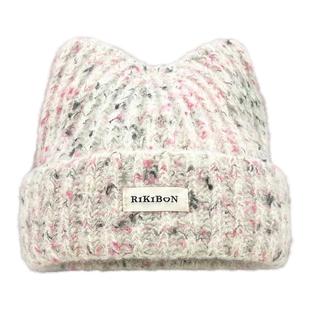 Classy key新加坡设计师联名款保暖针织帽秋冬显脸小混色毛线帽子